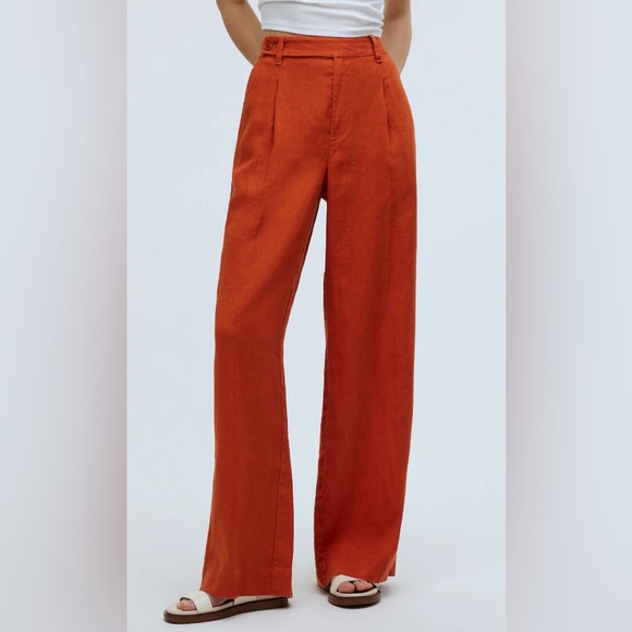Madewell Pants - Madewell Womens The Harlow Wide-Leg Pant in dark copper